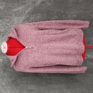 Karen SCOTT pink quarter zip sweater size M